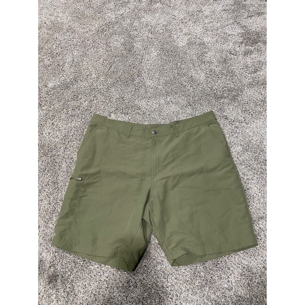 Adidas Mens Golf Shorts Olive Green Size 40 Performance Zipper Pocket Athletic